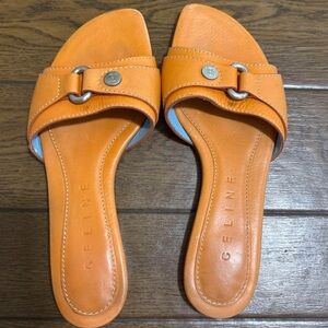 Celine orange leather sandals